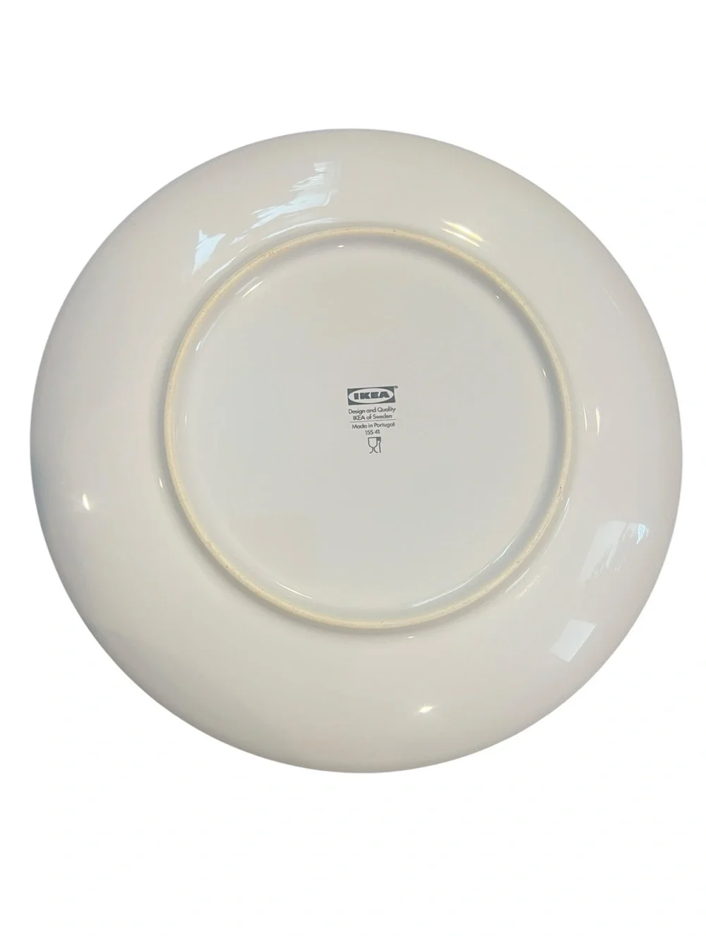 IKEA set of 3 Overens Dinner Plates Leaf Pattern Made in Portugal